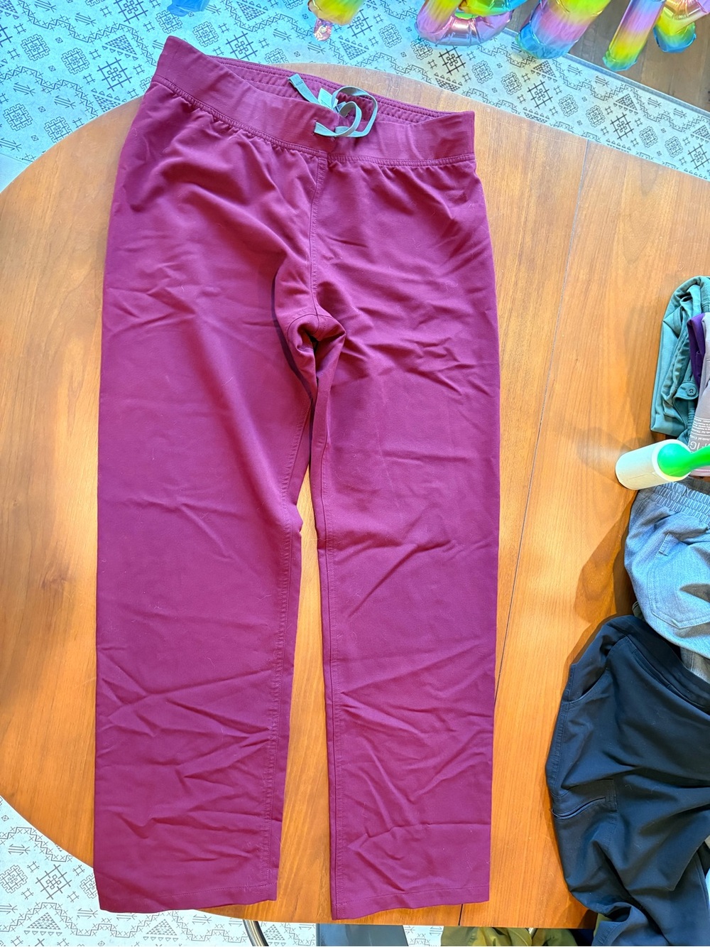 Figs Maroon Technical Drawstring Pants